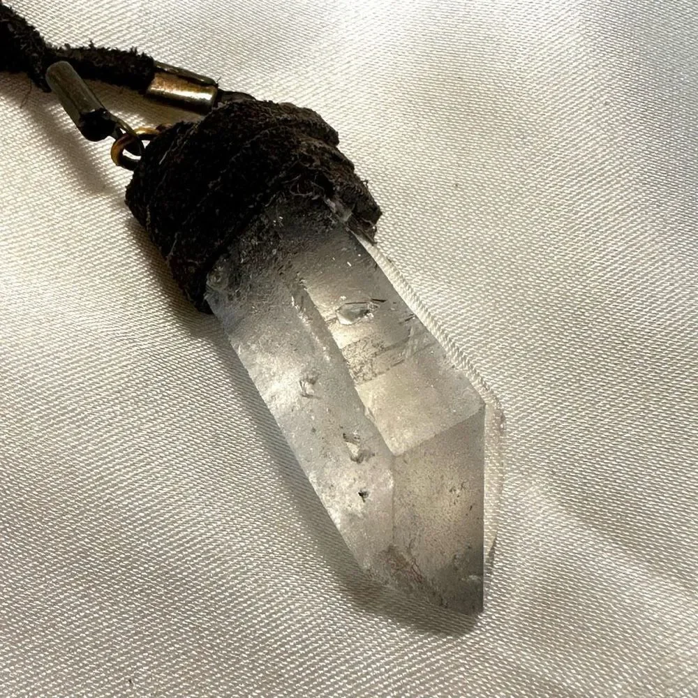 raw quartz crystal pendant necklace